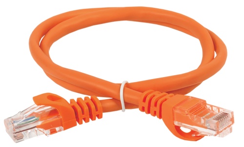 ITK Коммутационный шнур (патч-корд) кат.6 UTP PVC 1м оранжевый | код PC07-C6U-1M | IEK